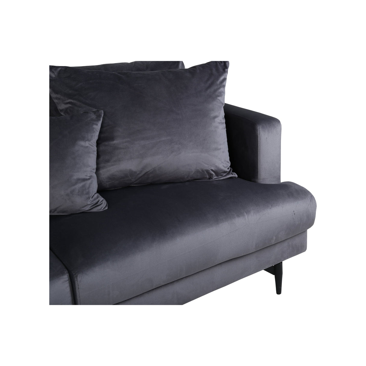 Sofia 3-Sitzer Sofa - Schwarz / Dunkelgrauer Samt - ZEN ZONE Furniture