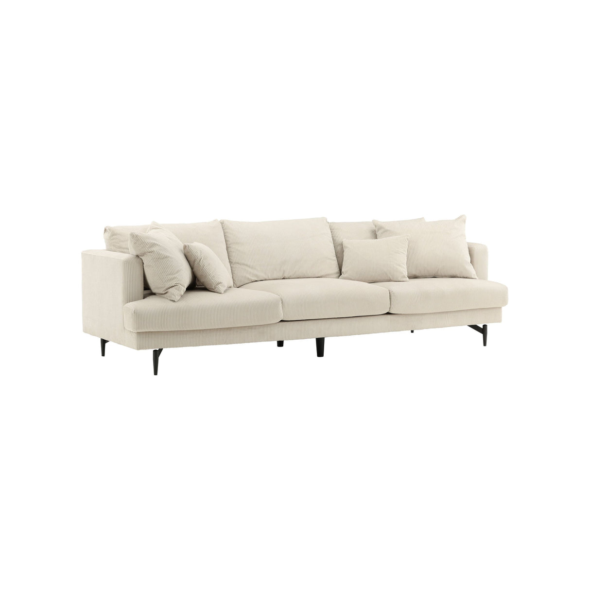 Sofia 3-Sitzer Sofa - Schwarz / Beige Kord - ZEN ZONE Furniture