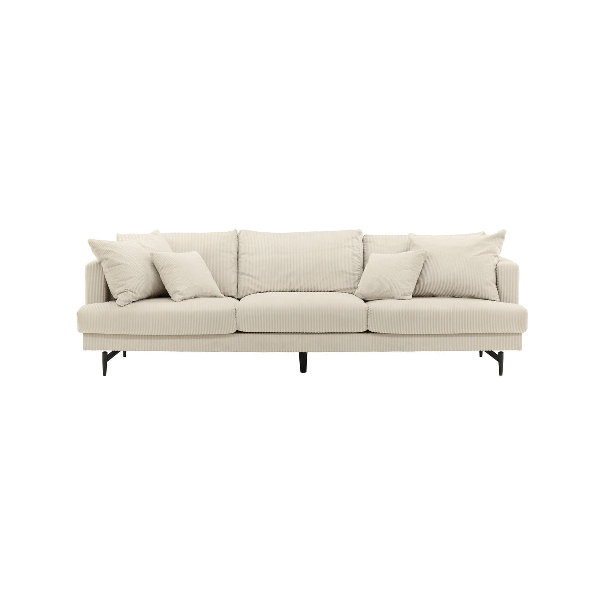 Sofia 3-Sitzer Sofa - Schwarz / Beige Kord - ZEN ZONE Furniture