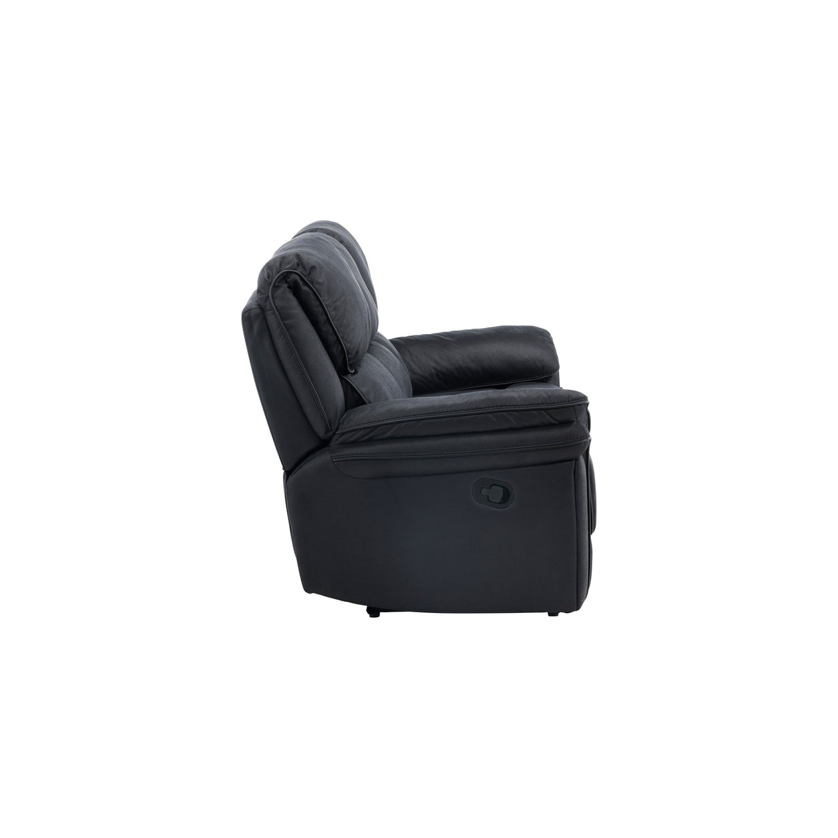 Saranda Recliner 3-Sitzer Sofa - Schwarze Mikrofaser - ZEN ZONE Furniture