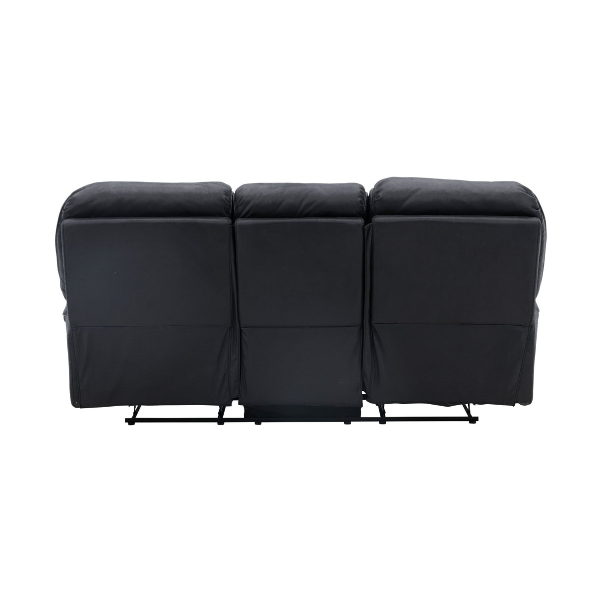 Saranda Recliner 3-Sitzer Sofa - Schwarze Mikrofaser - ZEN ZONE Furniture