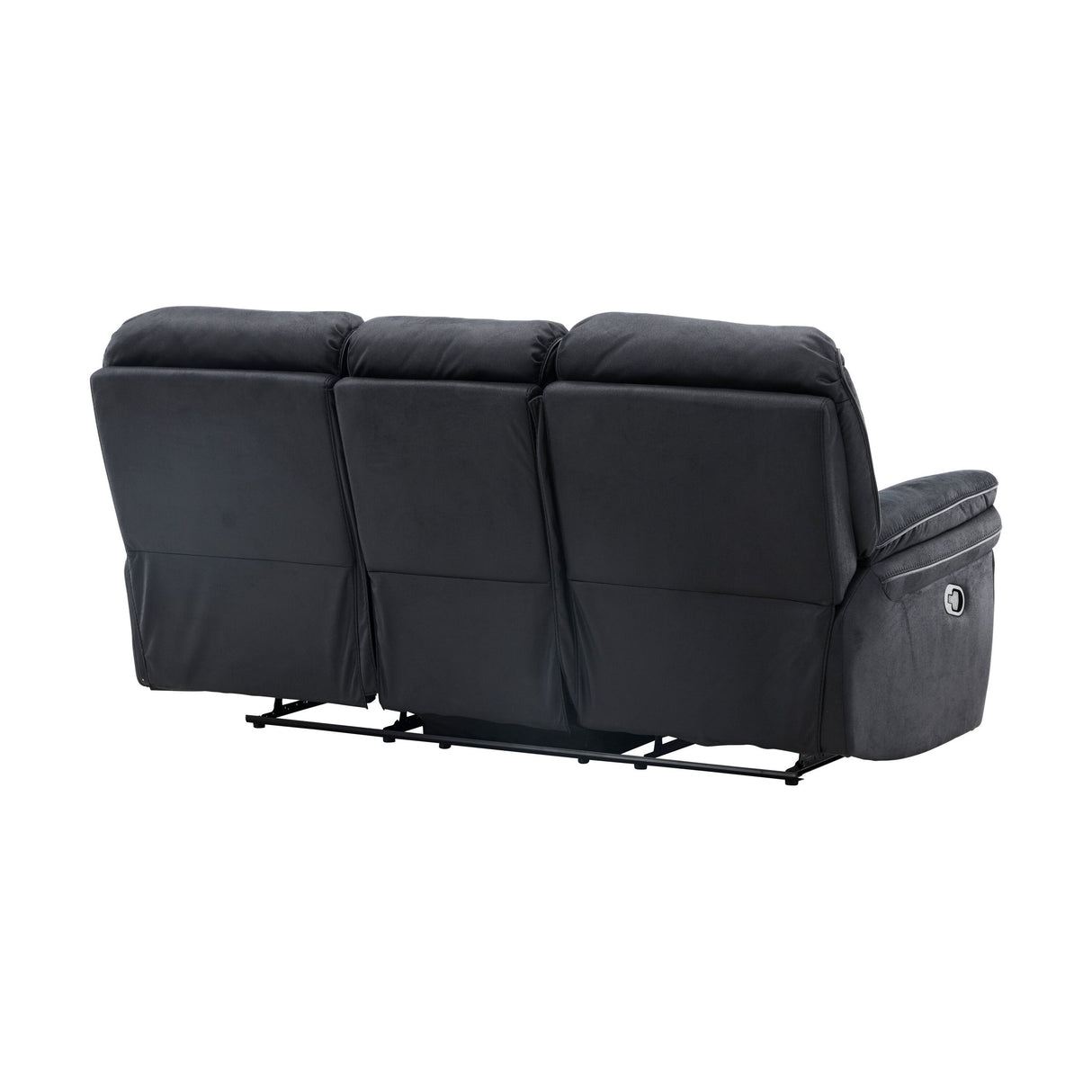 Saranda Recliner 3-Sitzer Sofa - Schwarze Mikrofaser - ZEN ZONE Furniture