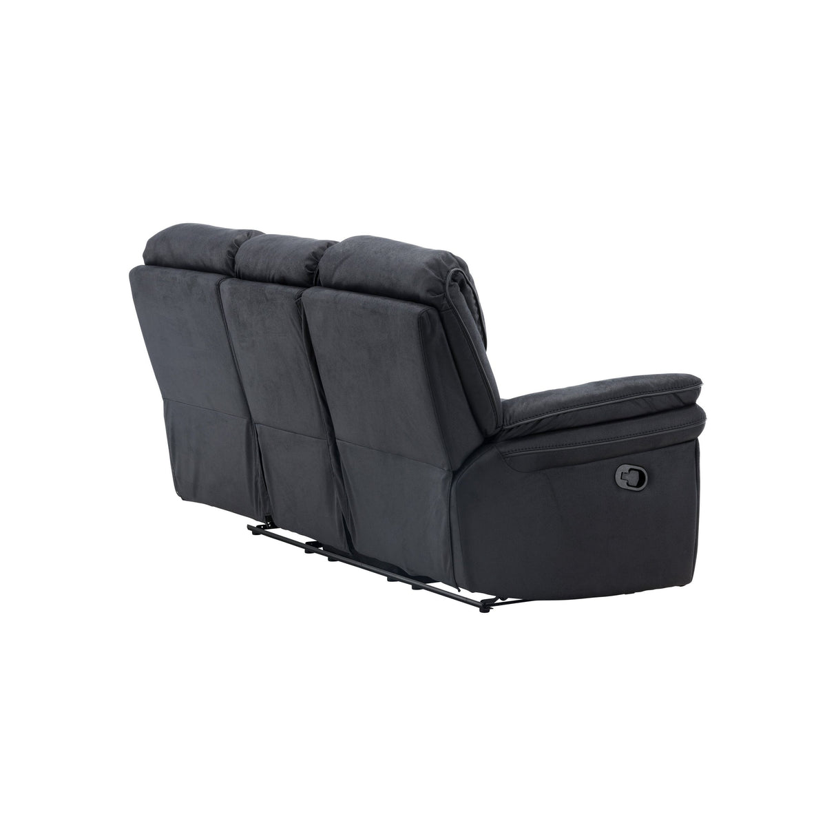 Saranda Recliner 3-Sitzer Sofa - Schwarze Mikrofaser - ZEN ZONE Furniture