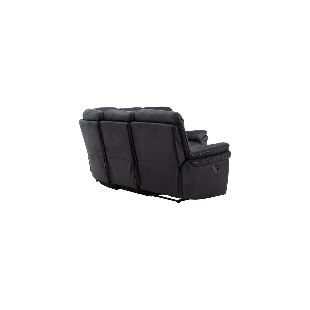 Saranda Recliner Ecksofa - Schwarze Mikrofaser - ZEN ZONE Furniture