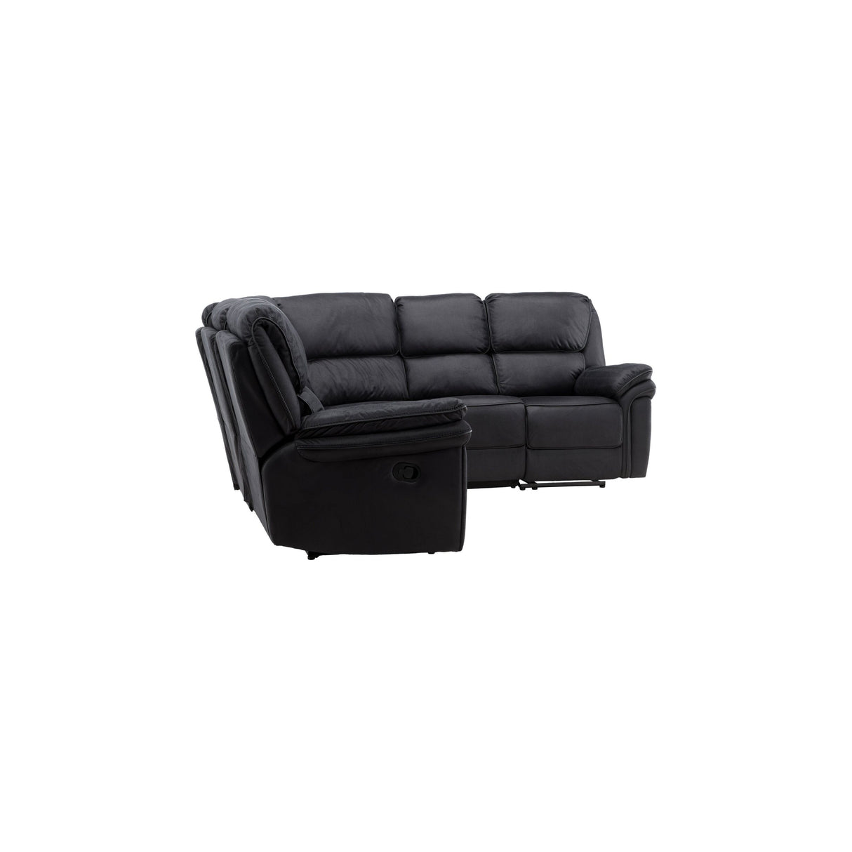 Saranda Recliner Ecksofa - Schwarze Mikrofaser - ZEN ZONE Furniture