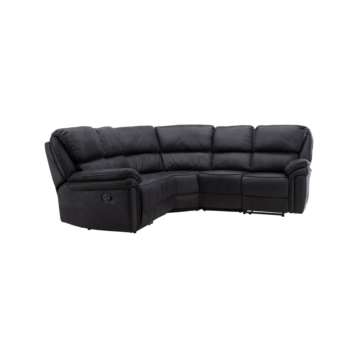 Saranda Recliner Ecksofa - Schwarze Mikrofaser - ZEN ZONE Furniture
