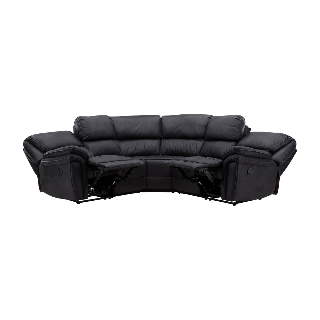 Saranda Recliner Ecksofa - Schwarze Mikrofaser - ZEN ZONE Furniture