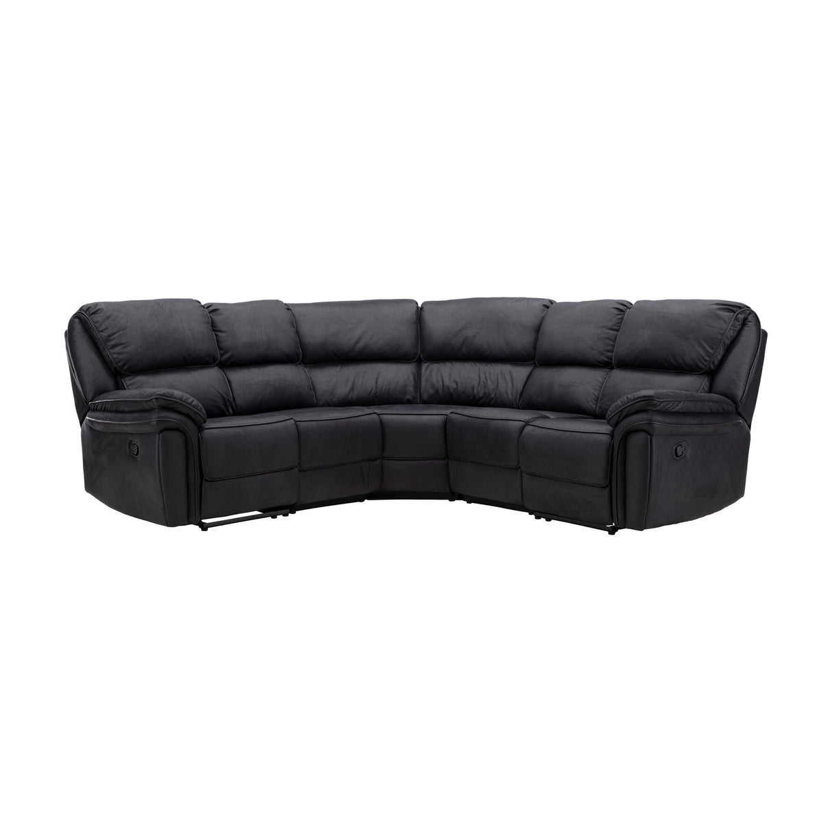 Saranda Recliner Ecksofa - Schwarze Mikrofaser - ZEN ZONE Furniture