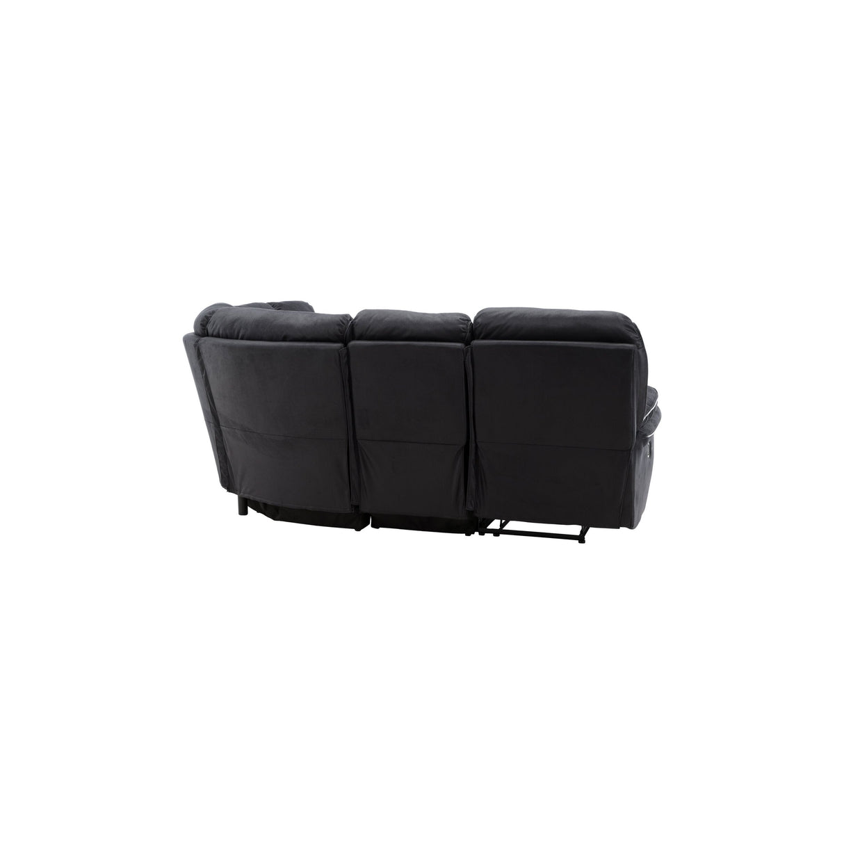 Saranda Recliner Ecksofa - Schwarze Mikrofaser - ZEN ZONE Furniture