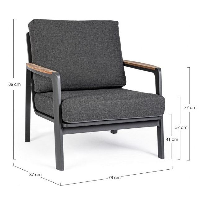 Outdoor Sessel Jalisco mit Kissen Anthrazit WG21 - ZEN ZONE
