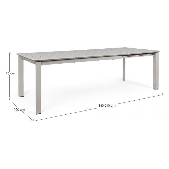 Ausziehbarer Gartentisch Konnor 160-240x100 RA - ZEN ZONE