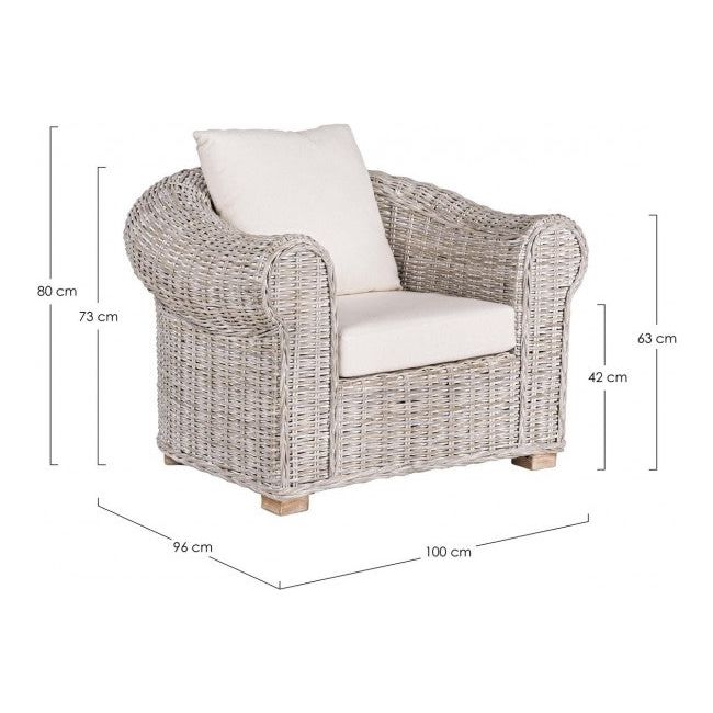 Outdoor Korbsessel mit Kissen Coba - ZEN ZONE