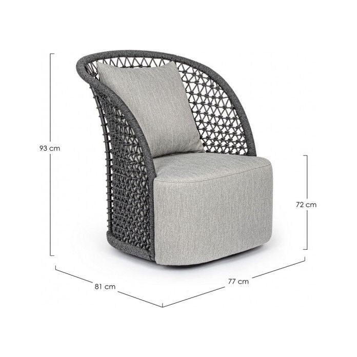 Outdoor Cuyen Drehsessel mit Kissen Anthrazit - ZEN ZONE