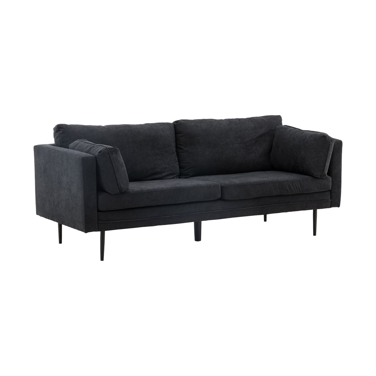 Boom 3-Sitzer Sofa - Schwarz / Schwarzer Stoff / Leinen - ZEN ZONE Furniture