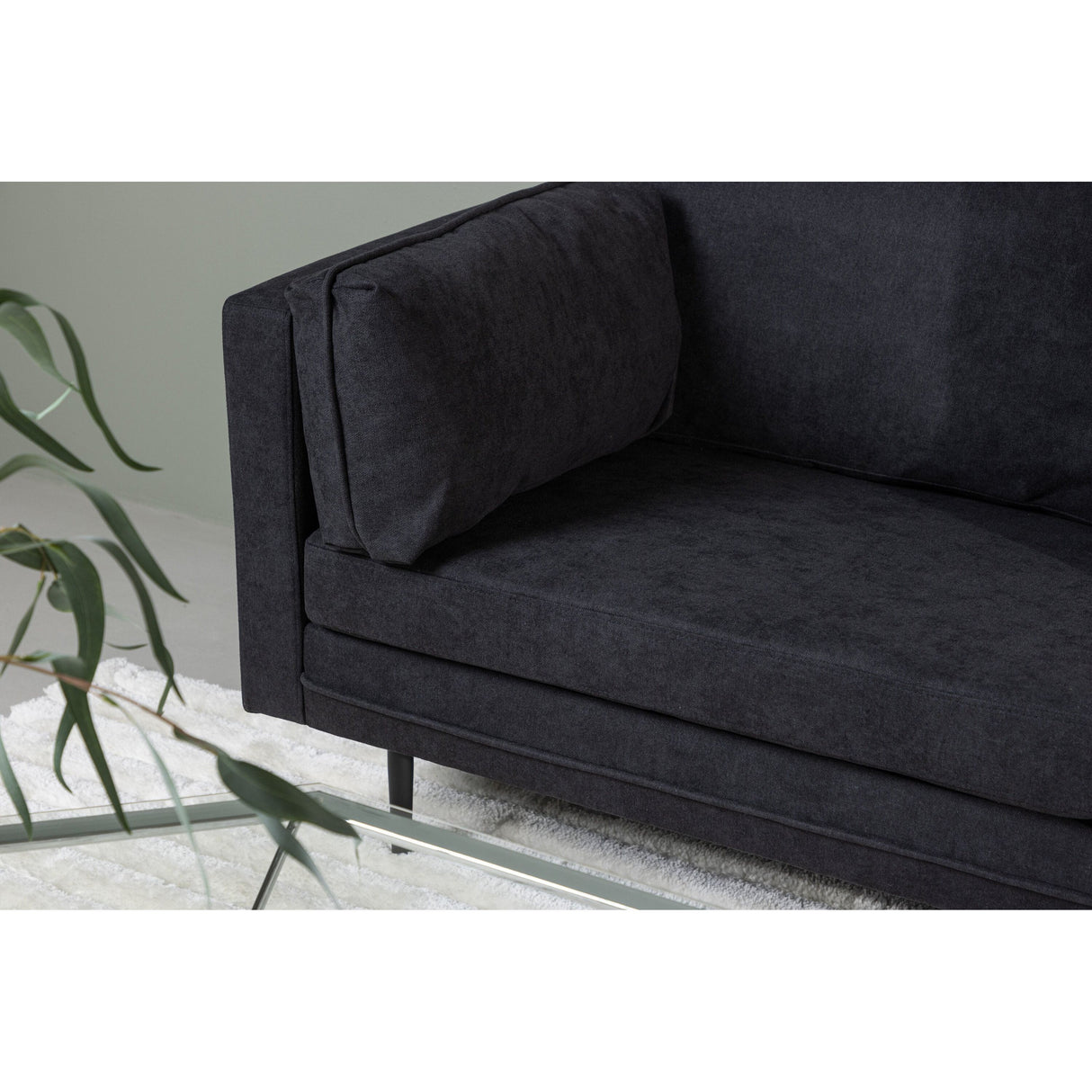Boom 3-Sitzer Sofa - Schwarz / Schwarzer Stoff / Leinen - ZEN ZONE Furniture