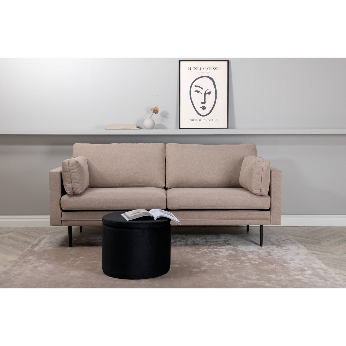 Boom 3-Sitzer Sofa - Schwarz / Brauner Stoff - ZEN ZONE Furniture