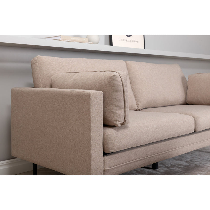 Boom 3-Sitzer Sofa - Schwarz / Brauner Stoff - ZEN ZONE Furniture
