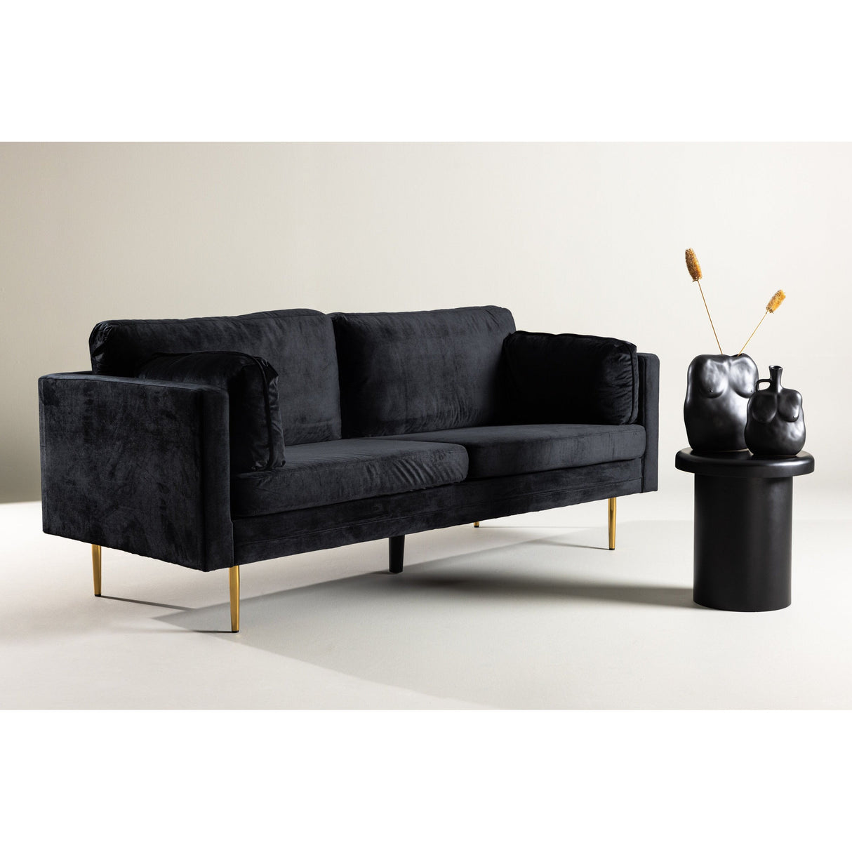 Boom 3-Sitzer Sofa Samt - Schwarz - ZEN ZONE Furniture