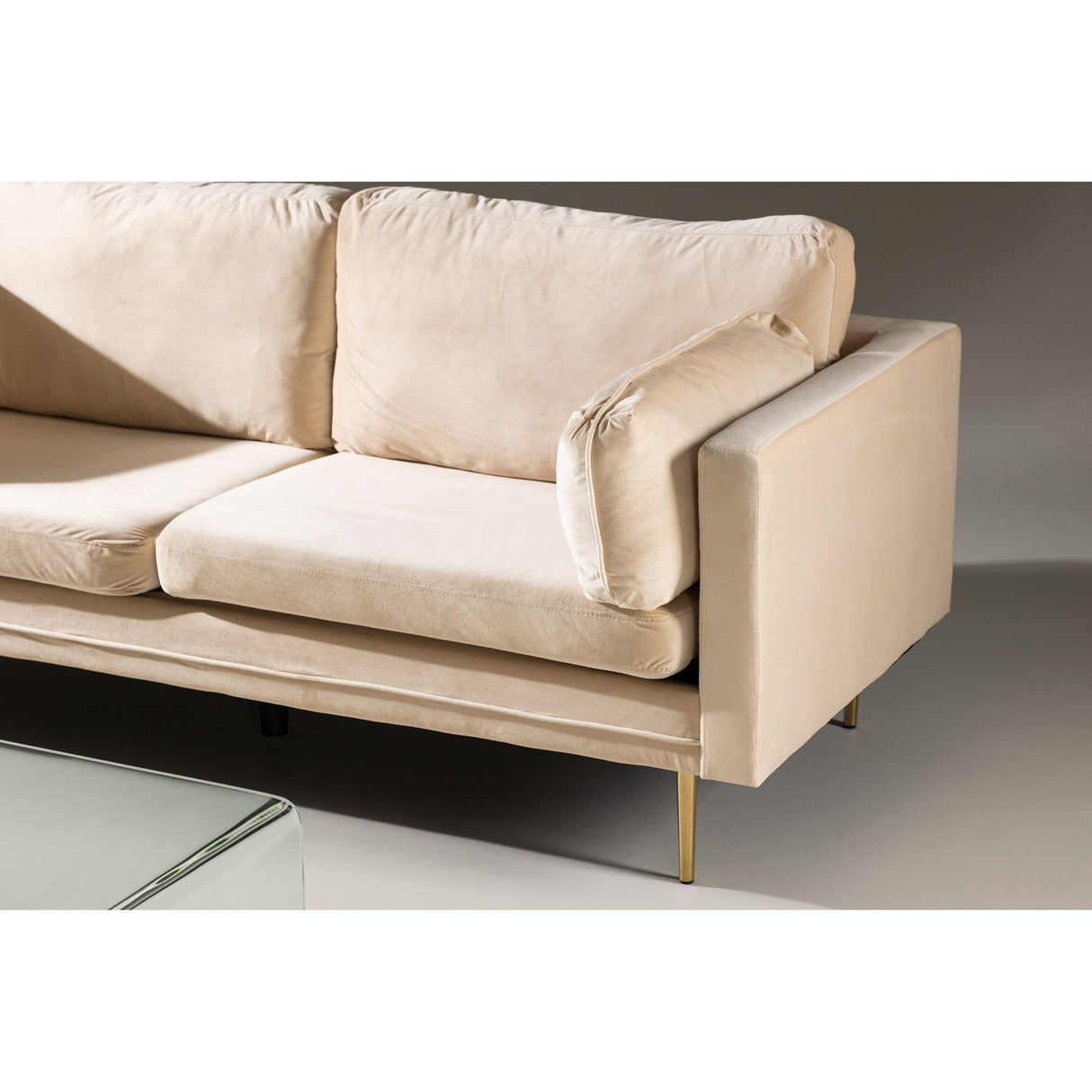 Boom 3-Sitzer Sofa Samt - Creme - ZEN ZONE Furniture
