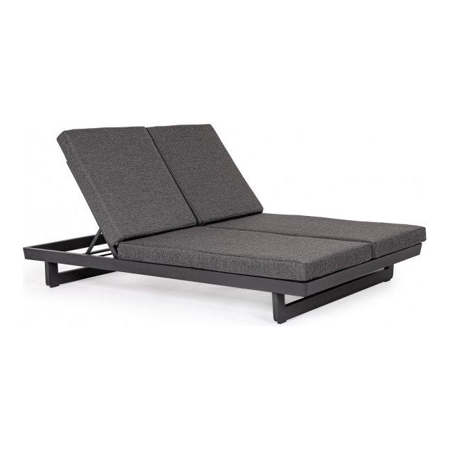 Doppel Gartenliege mit Kissen mit Rollen Infinity Anthrazit WG21 - ZEN ZONE