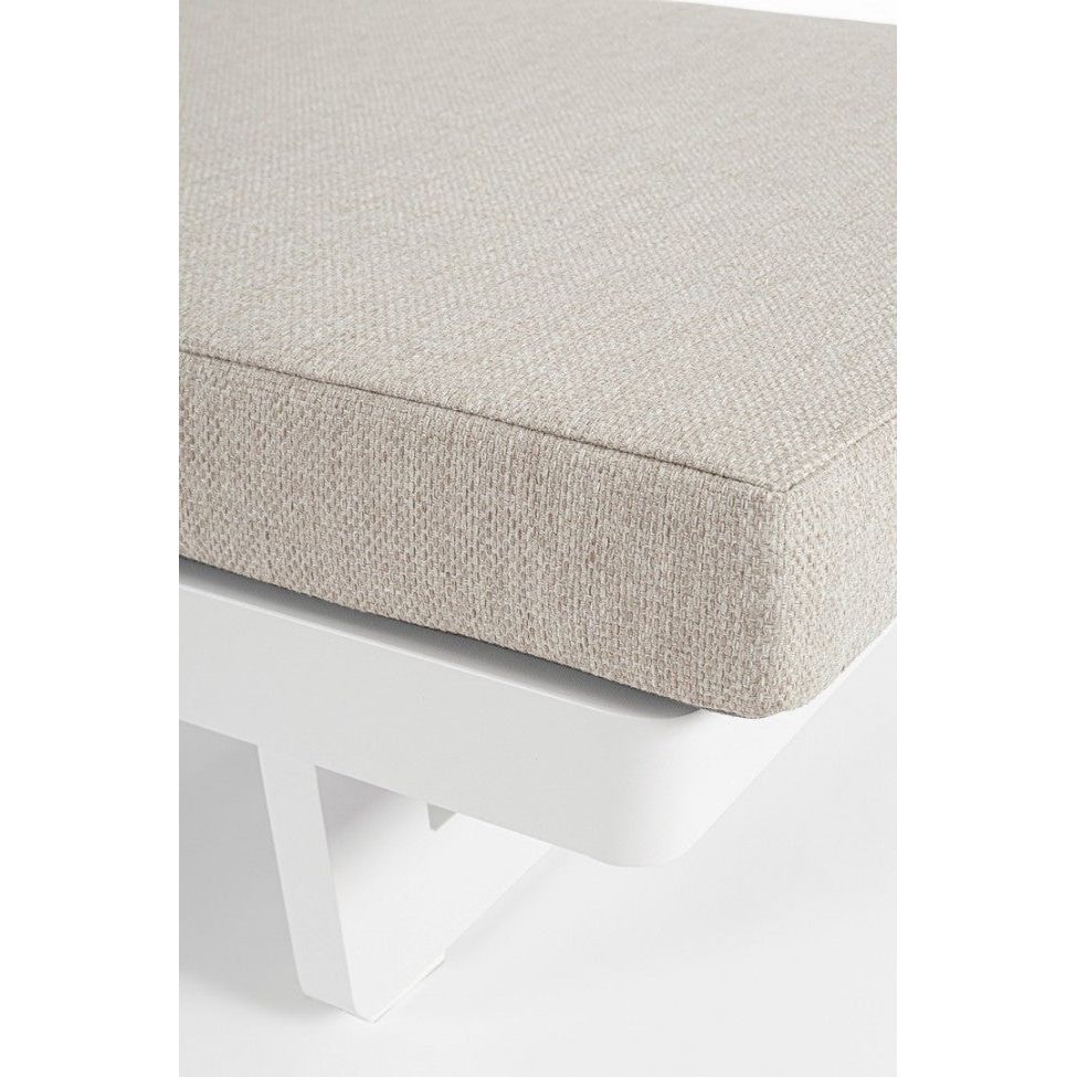 Einzel Gartenliege mit Kissen mit Rollen Infinity Weiß WG20 - ZEN ZONE