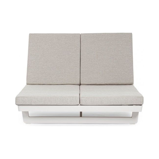 Doppel Gartenliege mit Kissen mit Rollen Infinity Weiß WG20 - ZEN ZONE