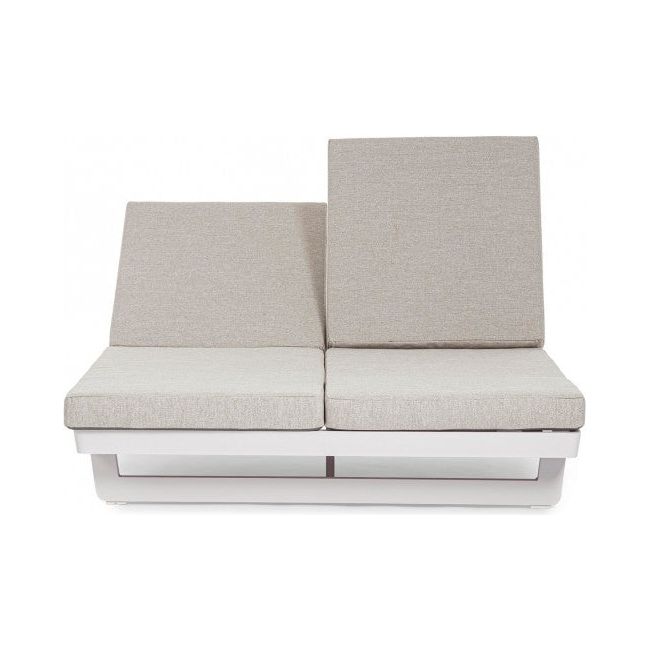 Doppel Gartenliege mit Kissen mit Rollen Infinity Weiß WG20 - ZEN ZONE