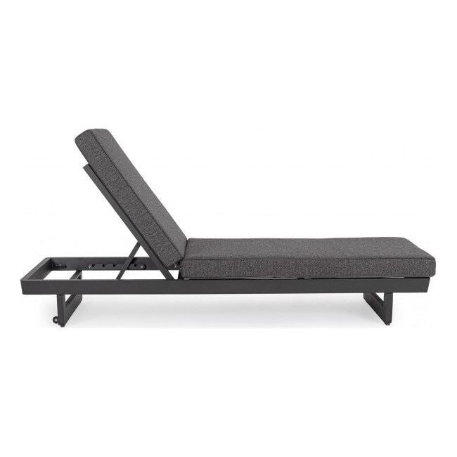 Einzel Gartenliege mit Kissen mit Rollen Infinity Anthrazit WG21 - ZEN ZONE