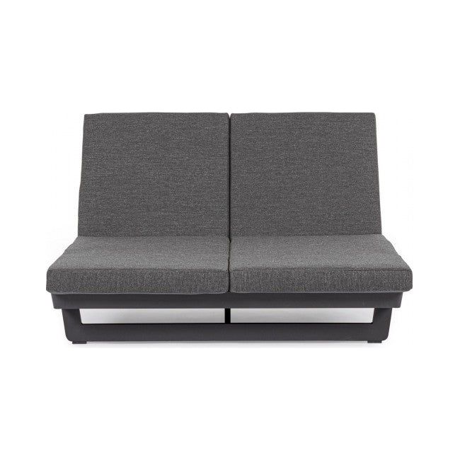 Doppel Gartenliege mit Kissen mit Rollen Infinity Anthrazit WG21 - ZEN ZONE