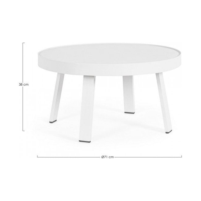 Outdoor Beistelltisch Spyro Weiß QS20 D71 - ZEN ZONE