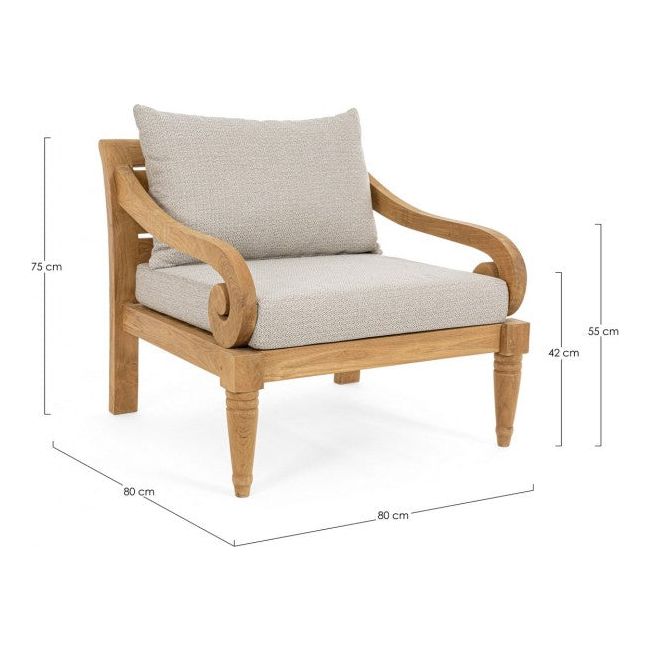 Outdoor Sessel mit Kissen Karuba Natural - FSC - ZEN ZONE