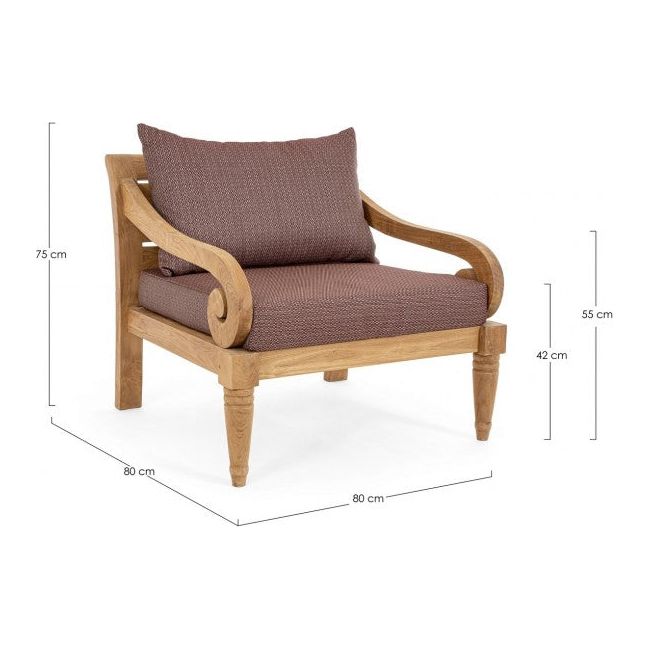 Outdoor Sessel mit Kissen Karuba Wine - FSC - ZEN ZONE