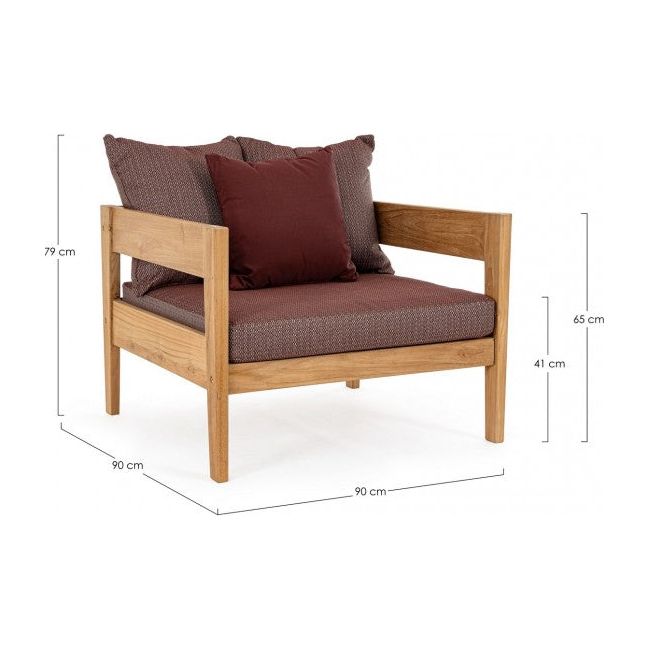 Outdoor Sessel mit Kissen Kobo Wine - FSC - ZEN ZONE