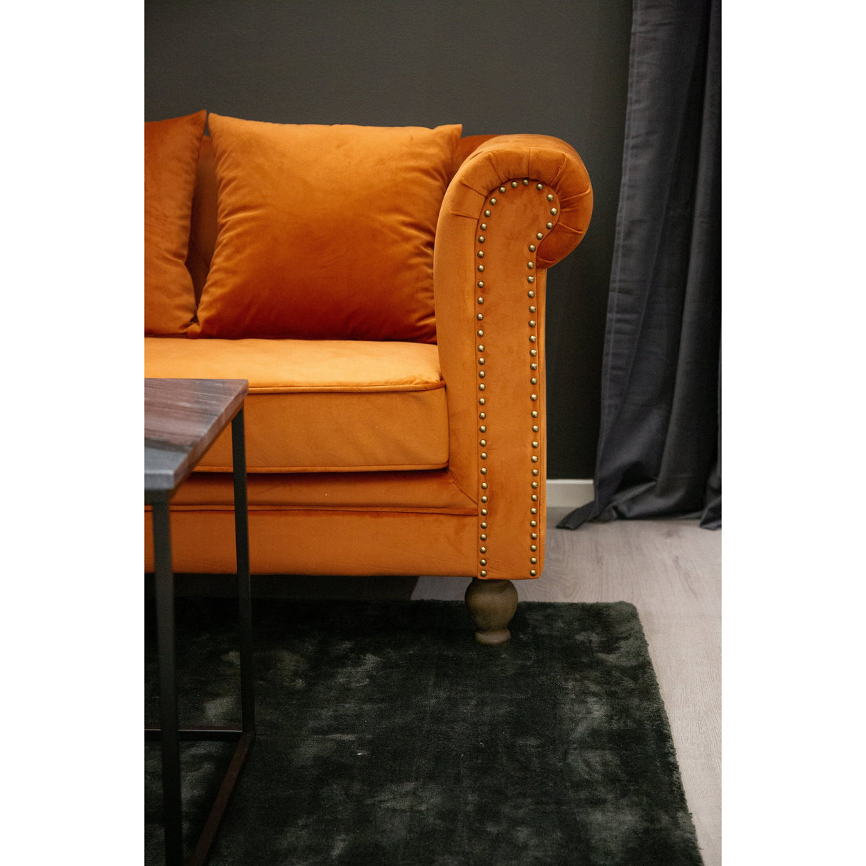Velvet 3-Sitzer-Sofa aus Samt - Rusty Orange - inkl. 4 Kissen - ZEN ZONE Furniture