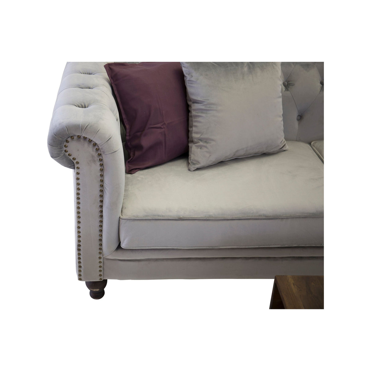 Velvet 3-Sitzer Sofa - Hellgrauer Samt - ZEN ZONE Furniture