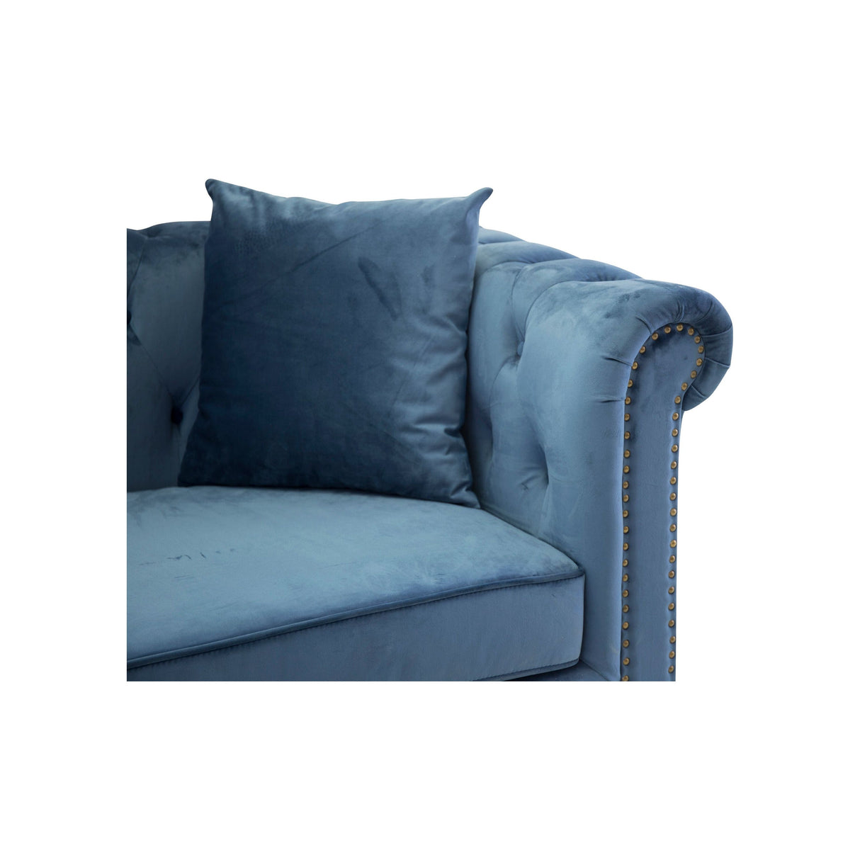 Velvet 3-Sitzer Sofa - Blauer Samt - ZEN ZONE Furniture