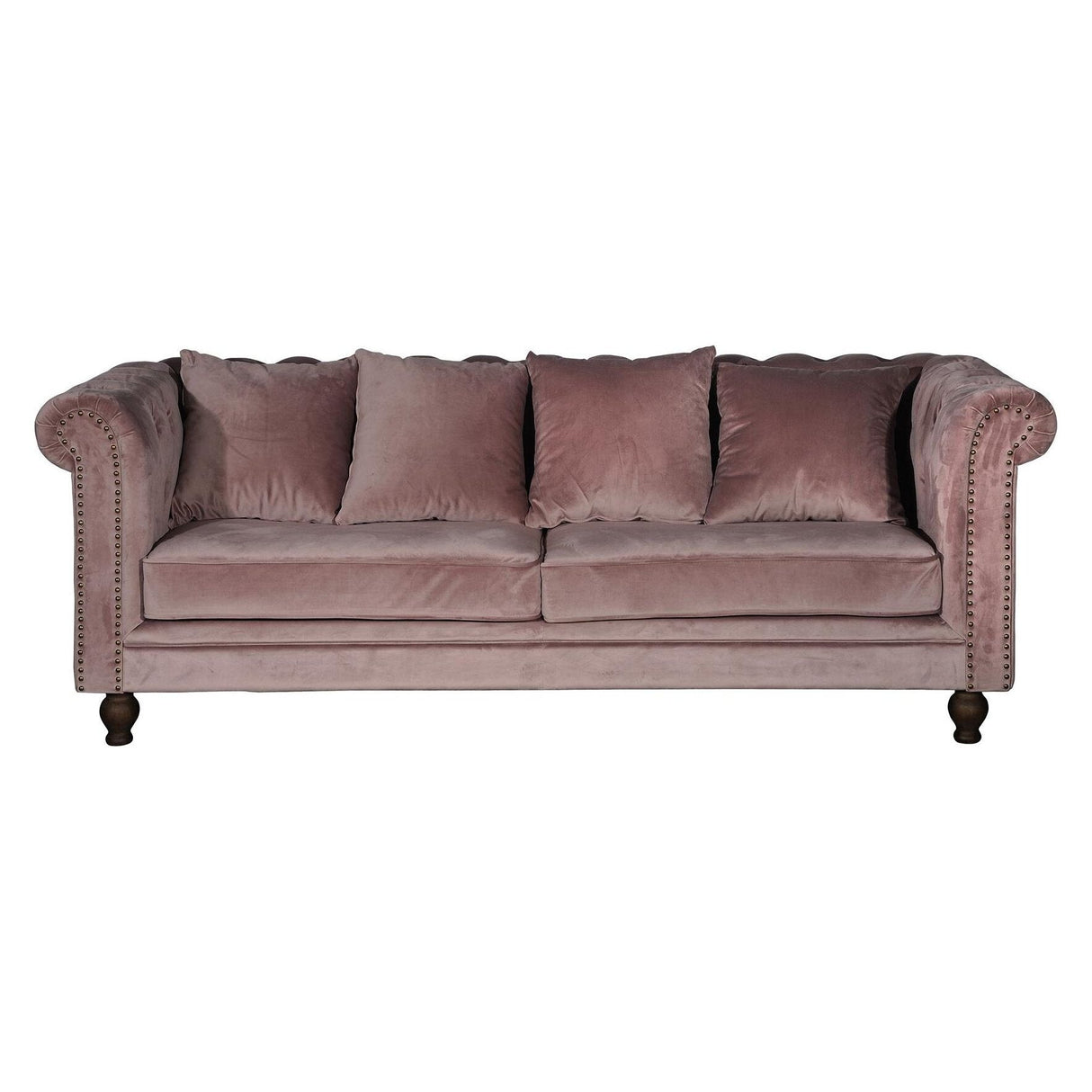 Samt 3-Sitzer Sofa - Dusty Pink - ZEN ZONE Furniture