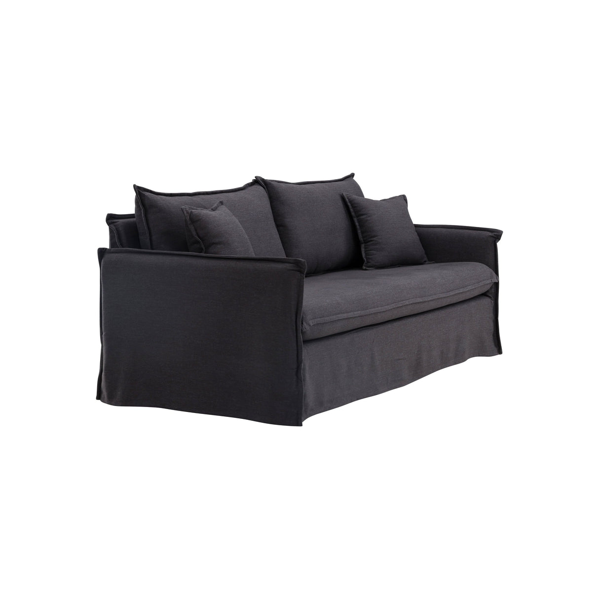Nova 3-Sitzer Sofa Holz/ Schwarzer Stoff - ZEN ZONE Furniture