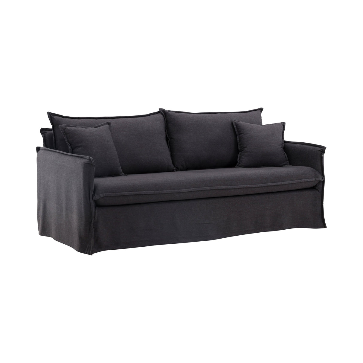 Nova 3-Sitzer Sofa Holz/ Schwarzer Stoff - ZEN ZONE Furniture