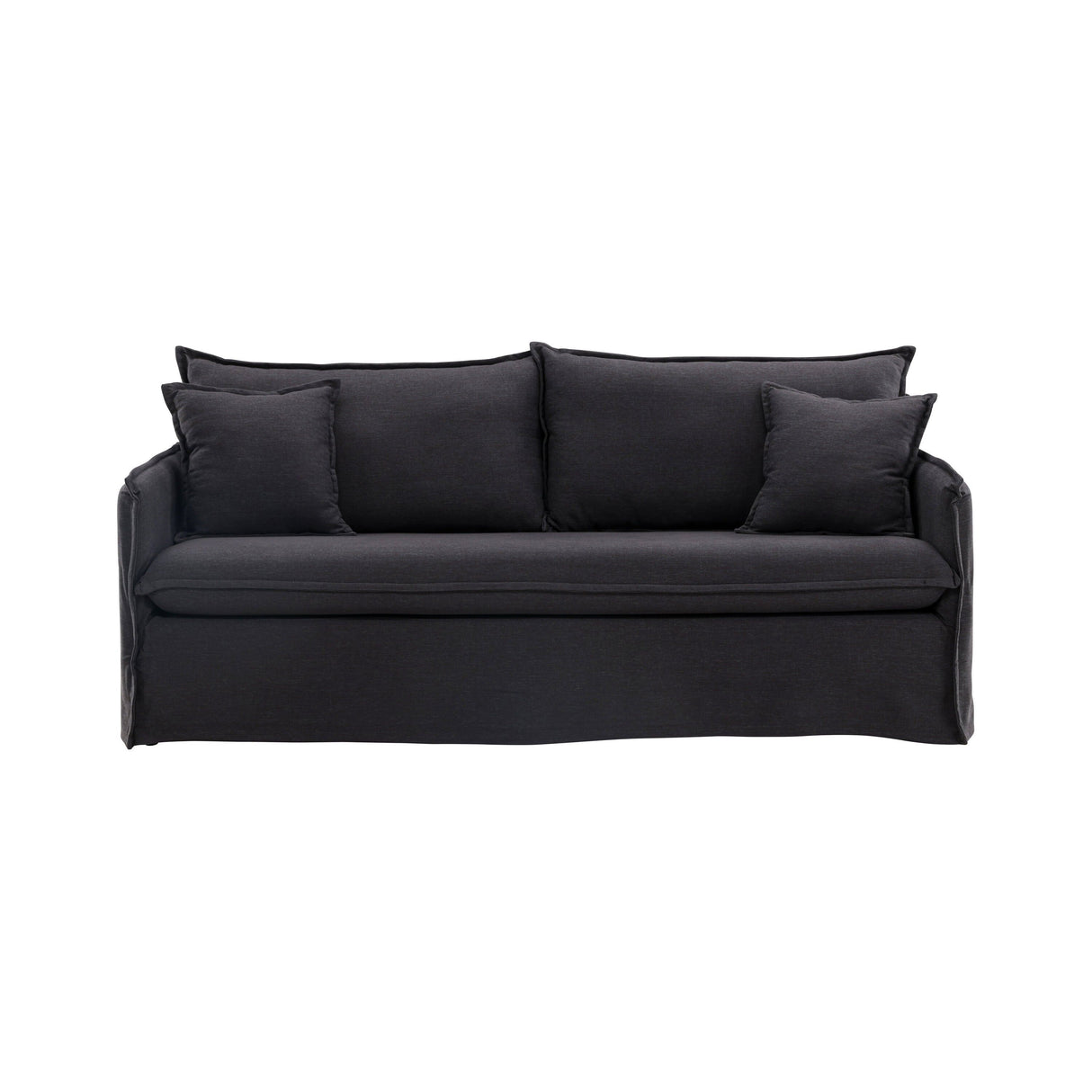 Nova 3-Sitzer Sofa Holz/ Schwarzer Stoff - ZEN ZONE Furniture