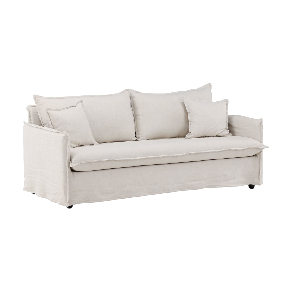 Nova 3-Sitzer Sofa - Holz / Beige Leinen - ZEN ZONE Furniture