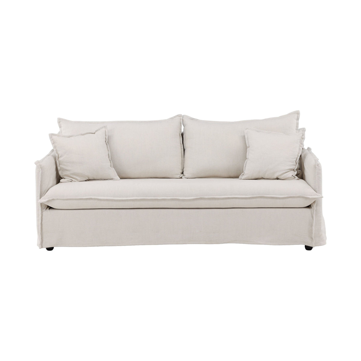 Nova 3-Sitzer Sofa - Holz / Beige Leinen - ZEN ZONE Furniture