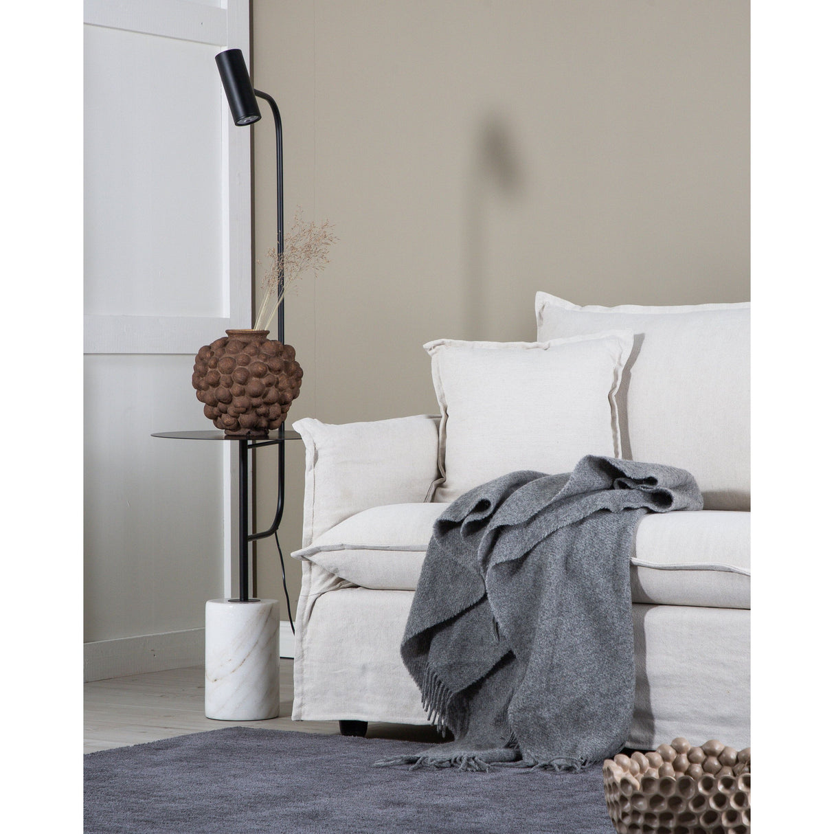 Nova 3-Sitzer Sofa - Holz / Beige Leinen - ZEN ZONE Furniture