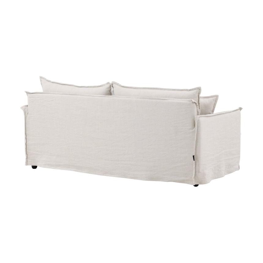 Nova 3-Sitzer Sofa - Holz / Beige Leinen - ZEN ZONE Furniture
