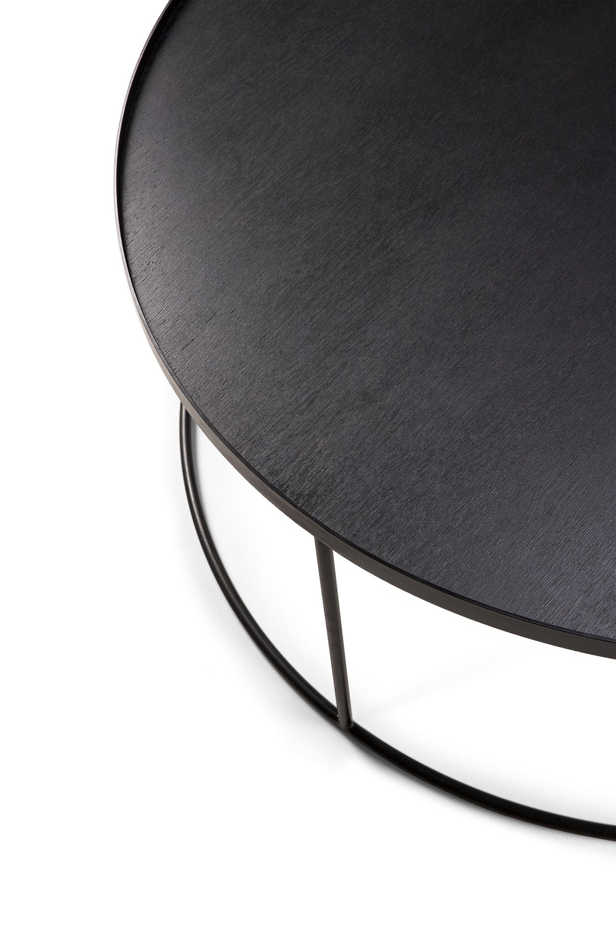 Tablett-Couchtisch - lackiertes Holz - schwarz - rund - XL - ohne Tablett - ZEN ZONE