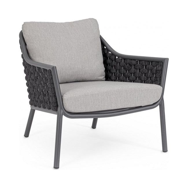 Outdoor Sessel mit Armlehne mit Kissen Everly Anthrazit QS22/Graphit - ZEN ZONE