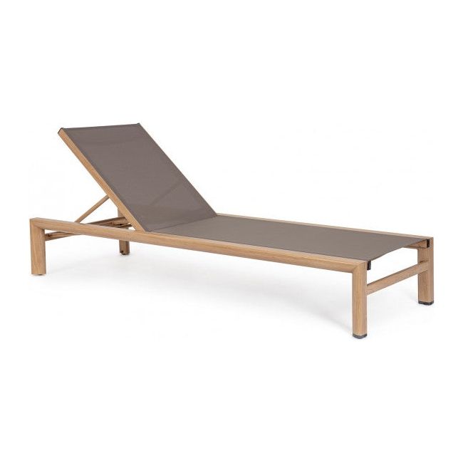 Gartenliege Skipper New mit Rollen Natural/Choco - ZEN ZONE