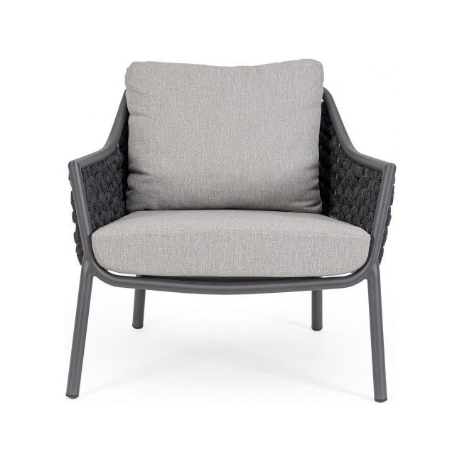 Outdoor Sessel mit Armlehne mit Kissen Everly Anthrazit QS22/Graphit - ZEN ZONE