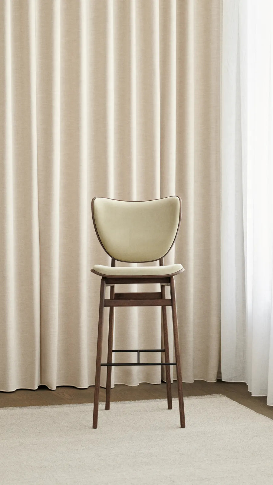 Tabouret de bar éléphant en chêne massif, non rembourré, 46×52×111 cm