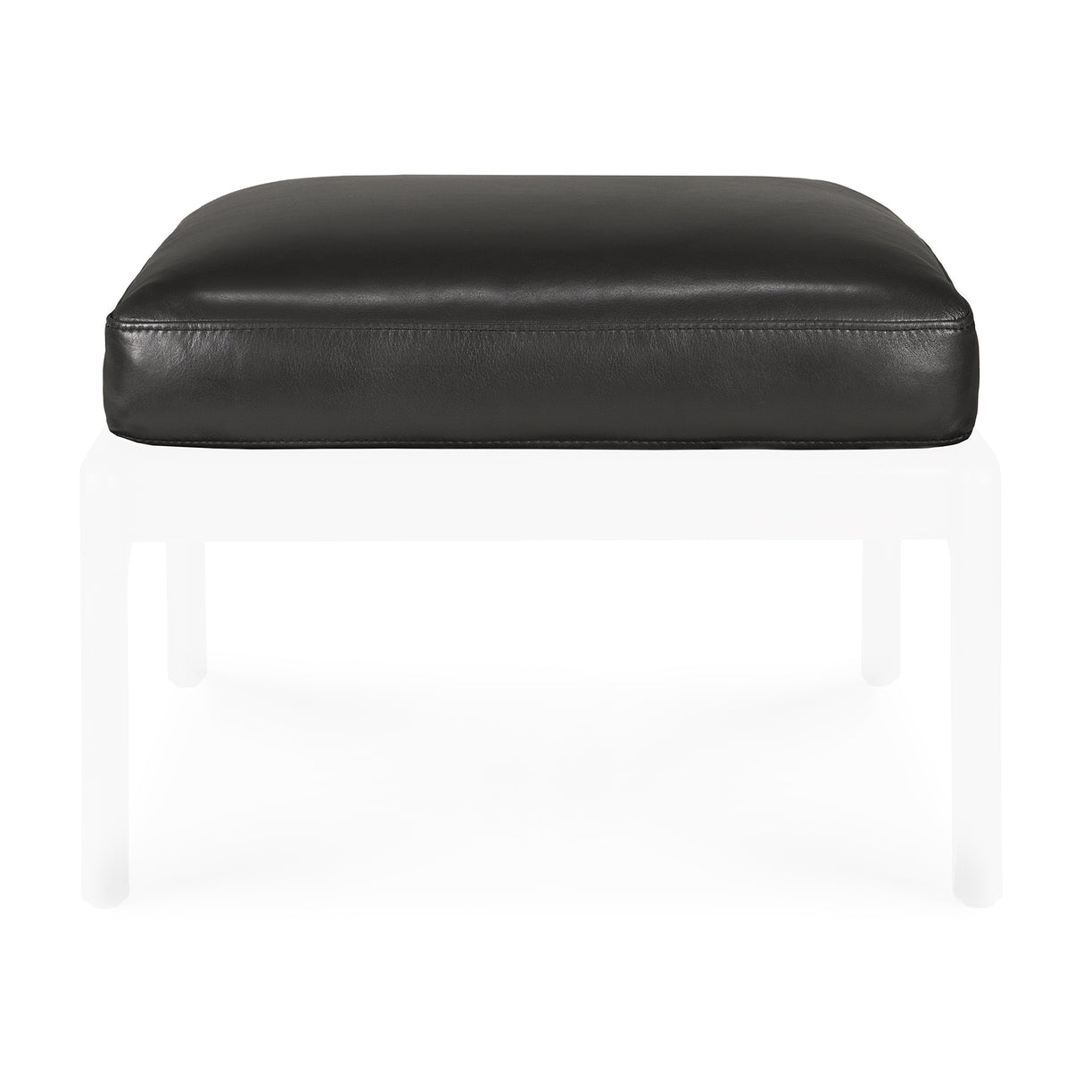 Jack Fußschemelkissen - schwarzes Leder - 53 x 47 x 10 cm - ZEN ZONE Furniture